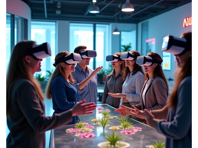 Juegos VR corporativos con temática floral para team building